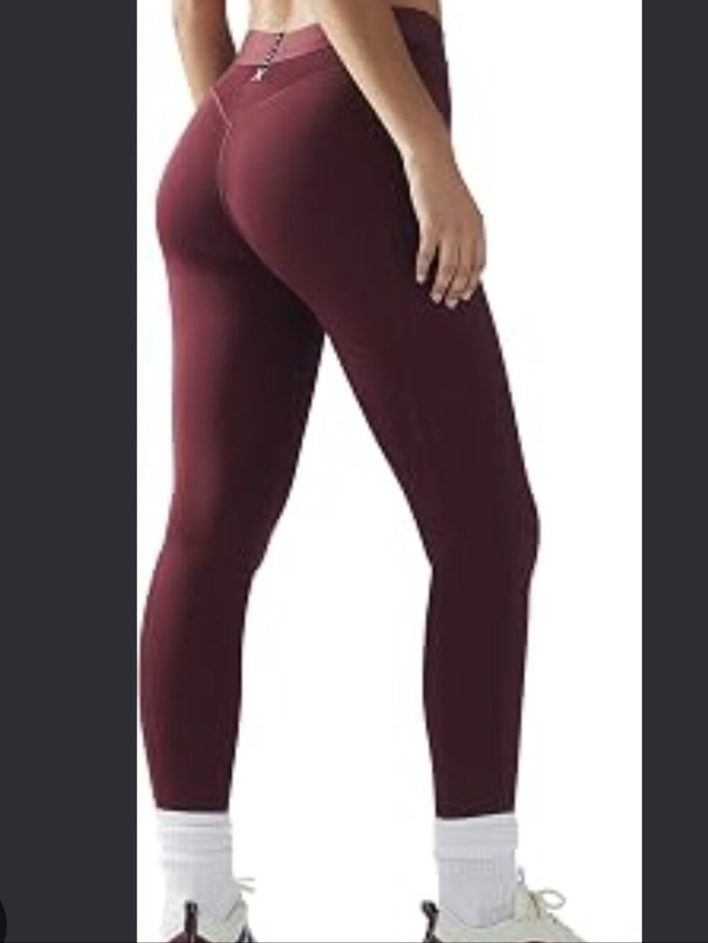 Savage X Fenty High-Waist Burgundy Leggings with Contour Seams